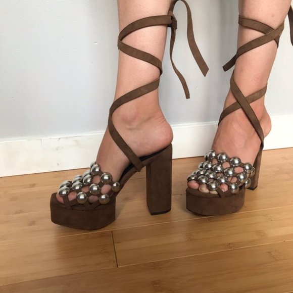 Alexander Wang Strappy Caged Sandals Platforms - Picture 1 of 9